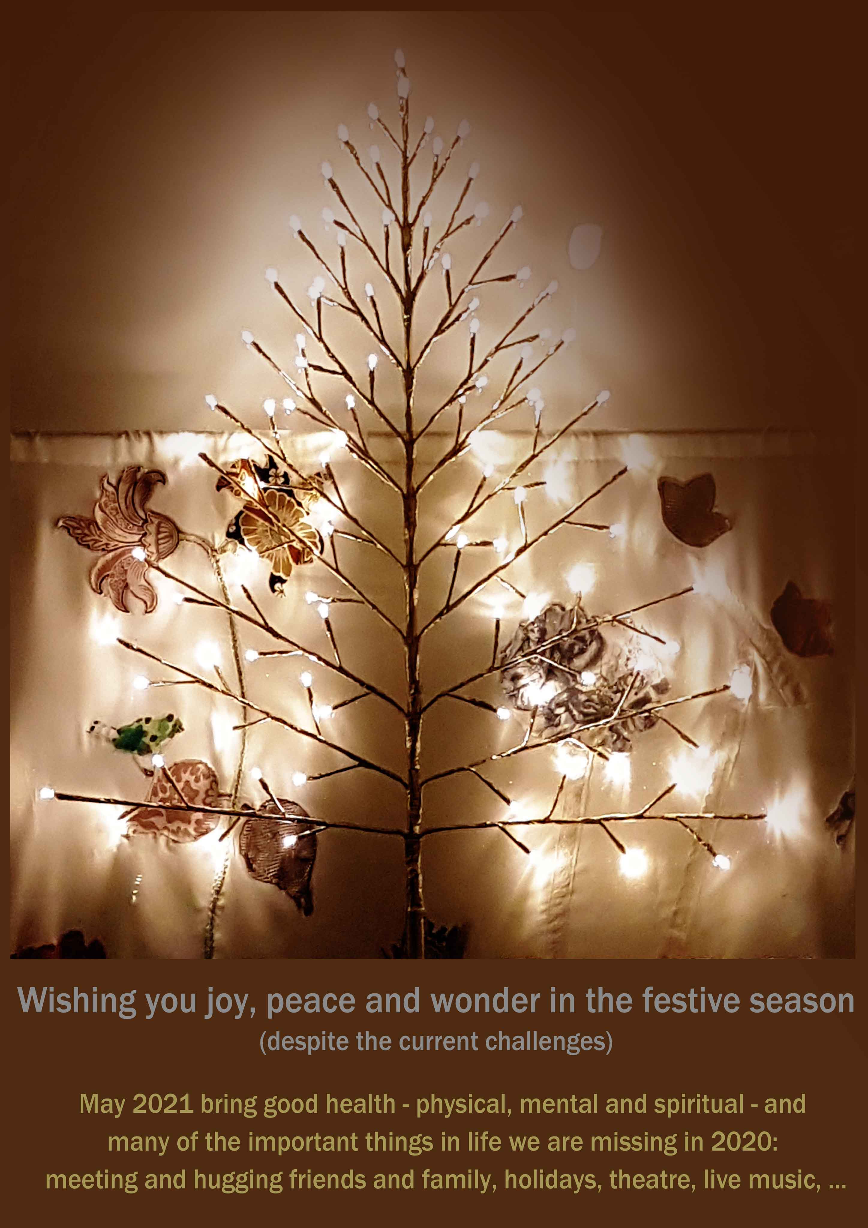 Wishing you joy, peace and wonder in the festive season (despite the current challenges).